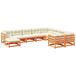 Maison Exclusive - Ensemble de jardin, 10 pièces, avec coussins, de couleur brun foncé, en bois de pin