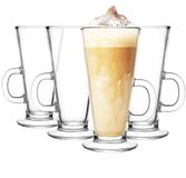 Glasmark KROSNO 1992 Set van 4 koffieglazen met handvat Latte 4 stuks 250 ml koffie thee latte glas theekopjes glazen drinkglas vaatwasmachinebestendig