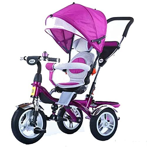 NBgycheche Driewielertrike. Roterende kinderdriewieler, licht draagbaar met 0 tot 6 jaar oud 360 graden babyfiets-kinderwagen (kleur: paars)