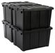 Boîte de rangement - Boîte de rangement 68 L - Empilable avec couvercle - Noir - Lot de 4