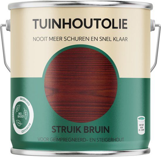 Enzo Bol Tuinhoutolie - struik bruin - voor geïmpregneerd tuinhout - biobased - 2.5 liter