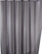 WENKO Anti-mould shower curtain single-colour Grey washable 180 x 200 cm