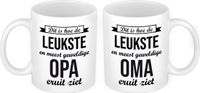 Bellatio Decorations Shoppartners Bv Leukste en meest geweldige Opa en Oma mok - Cadeautje/ cadeau beker set voor Opa en Oma