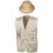 Result Safari/jungle verkleedset vest en hoed beige voor volwassenen