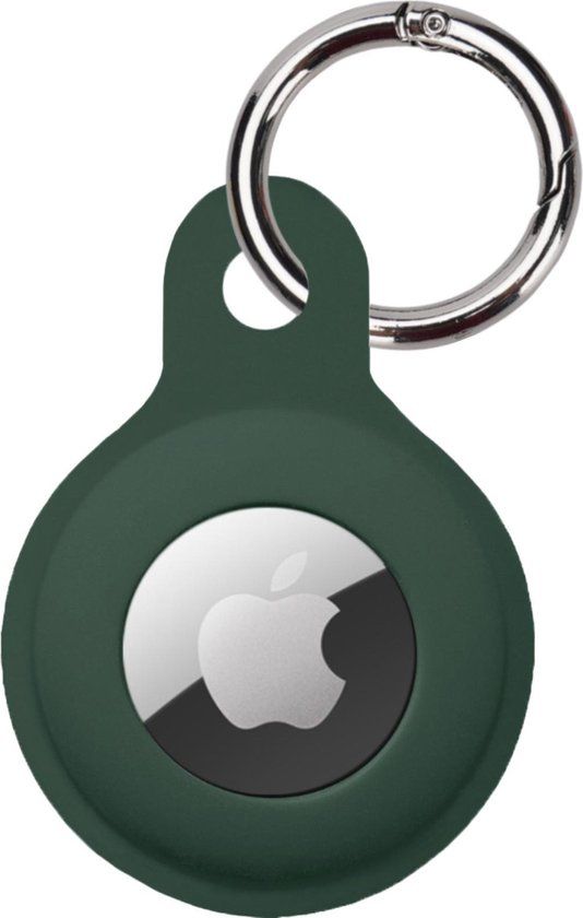 BTH Donkergroen AirTag Sleutelhanger Hoesje - Siliconen - Unisex