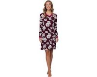 Pastunette Premium Nachthemd Burgundy Dream Ecovero Viscose Lange Mouw Gebloemd Rood Maat 48