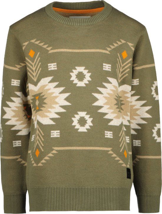 Vingino Mario Kalamata Green Gebreide Sweater Jongens Maat 140 - Herfst/Winter 2023