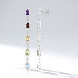 Cavill - Zilveren Oorbellen met Zambia-Amethist 0,322 ct - 925 Sterling Zilver - Druppelvormig - Elegante Oorbellen met Edelstenen - 2,083 ct totaal