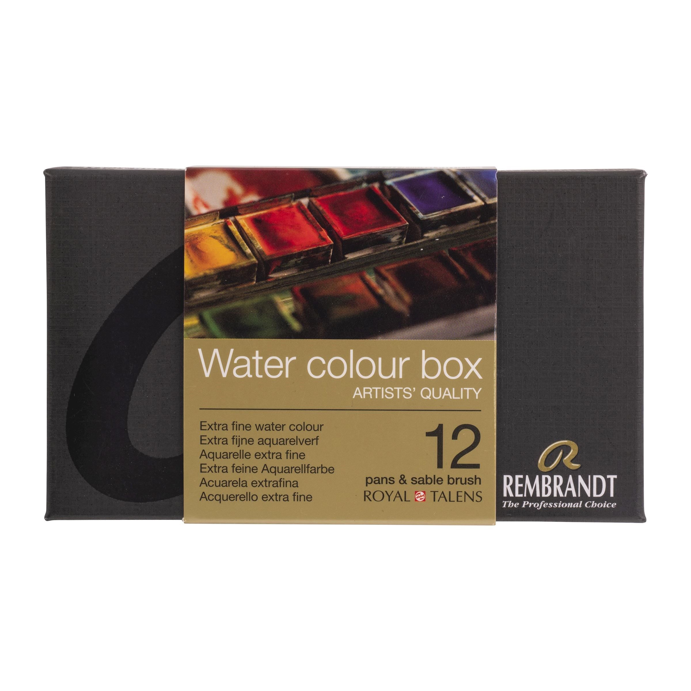 Royal Talens Rembrandt Watercolor Paint Set - 12 Colors with Brush