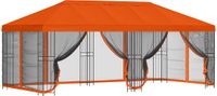 vidaXL Paviljoen met zijwanden, 6 x 3 meter, Oranje, Polyester en Staal