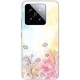 Xiaomi Bedrukt siliconen hoesje compatibel met Xiaomi 14 Pro Watercolor flowers