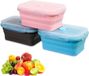 Unyqoos® boîtes de conservation pliables en silicone avec couvercle étanche et valve de ventilation – peu encombrant, adapté au micro-ondes, au congélateur et au lave-vaisselle