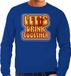 Bellatio Decorations Koningsdag sweater heren - let's drink together - blauw - oranje feestkleding L