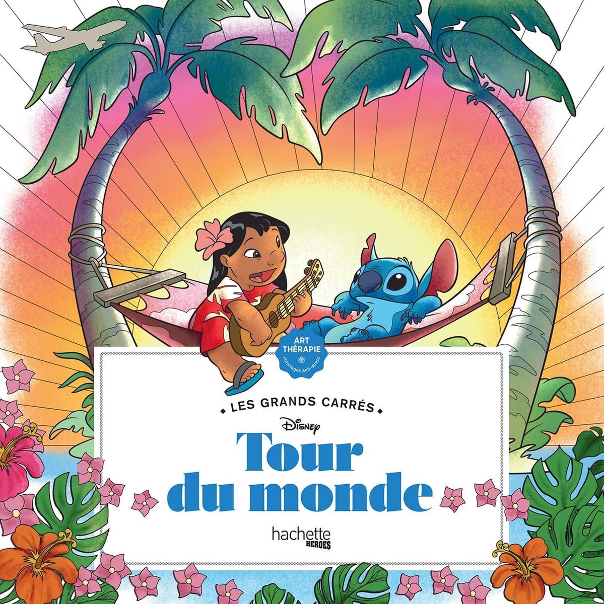 hachette heroes Les Grands Carrés Disney Tour du Monde - Kleurboek voor volwassenen