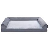 Amazon Basics schuimslaapbank voor honden en huisdieren met afneembare hoes, grijs, 112 × 89 × 20cm (L × B × H)