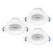 EGLO Salabate 3-delige set inbouwspots, Ø 8,8 cm, badkamer plafondspots | aluminium wit, warmwit, neutraalwit, koelwit, IP65