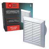 MKK Ventilatierooster met flens 150 mm wit kunststof