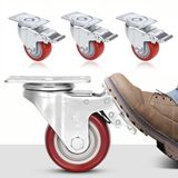 Himimi Set van 4 75 mm zwenkwielen met remfunctie, draagbare meubelwielen met 400 kg capaciteit, geruisloze winkelmandwielen, 360° draaibare transportwielen, universele zwenkwielen voor alle soorten