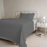 Italian Bed Linen Natural Color beddengoedset, 100% katoen, lichtgrijs/rook, afzonderlijk