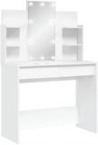 vidaXL Kaptafel met LED-verlichting, wit, 96x40x142 cm