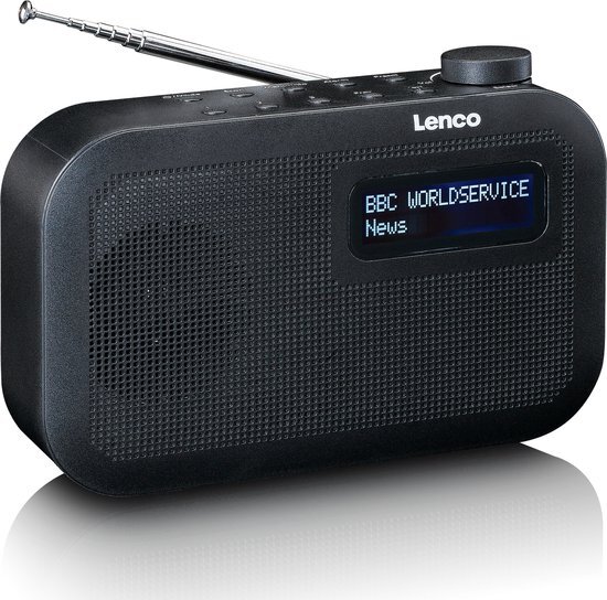 Lenco draagbare dab+/fm radio met bluetooth® pdr-016bk zwart