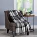 Bedford Home Oversized Vintage Look Geweven Acryl Faux Cashmere-Feel Gooi - Ademend en Machine Wasbaar, (Phantom Plaid)