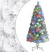 VidaXL Sapin de Noël artificiel avec éclairage 120 cm fibre de verre blanc