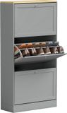 Homcom Klapbare schoenenkast - MDF - 60x23,5x115cm - Grijs