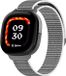 By Qubix Qubix - Compatible Fitbit bandje - Geschikt voor Fitbit Ace LTE - Nylon loop band met klittenbandsluiting - Grijs
