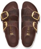 Birkenstock Arizona Big Buckle Oiled Leather Habana Narrow Women's Size 37 Brown Slides