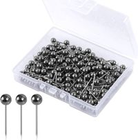 Allecto Plus - 200 stuks Kaart Push Pins voor Kaart Reizen en Foto's - Zwart Goud