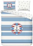 Pure dekbedovertrek maritiem met boei - 2 persoons 200x200/220 cm - Blauw - Katoen