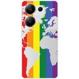 Xiaomi Bedrukt siliconen hoesje compatibel met Xiaomi Redmi Note 13 Pro 4G Map LGBT