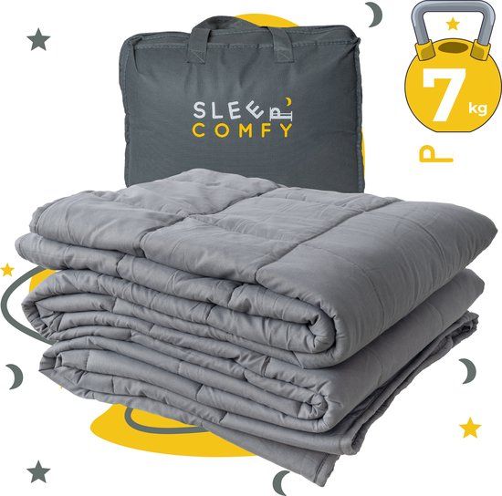 Sleep Comfy Verzwaringsdeken - 7 kg - 150x200cm - Grijs - Weighted Blanket - Tweepersoons - Katoen - 4 Seizoenen