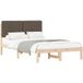 Lit Double Lit Adulte Cadre De Lit Avec Tête De Lit Rembourrée Taupe 120 X 190 Cm