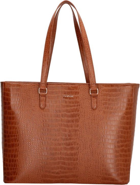 Charm London Midwood Hand & Schoudertas Shopper 15,6 inch Laptopvak - Cognac