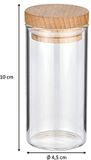 Zassenhaus 2 kruidenpotjes voor kruidenrek, borosilicaatglas, beukenhout, 100 ml