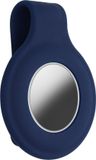 kwmobile clip compatibel met Apple AirTag - Siliconen houder in donkerblauw