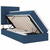 vidaXL LED Opbergbed met Matras Blauw 100 x 200 cm Stof