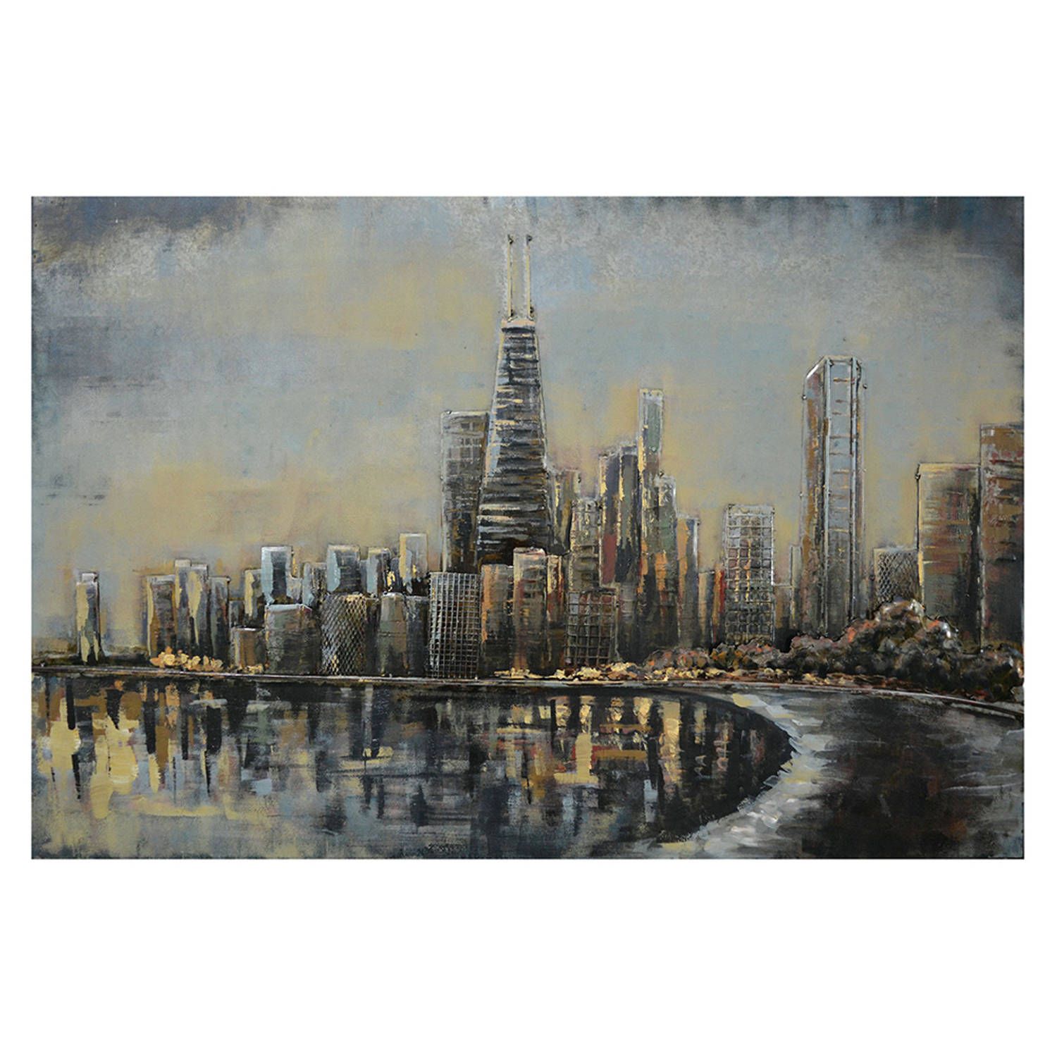 Clayre & Eef Muurdecoratie 120*80*4 cm Meerkleurig IJzer Wanddecoratie