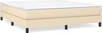 vidaXL Boxspring bed stof crèmekleurig 160x200 cm