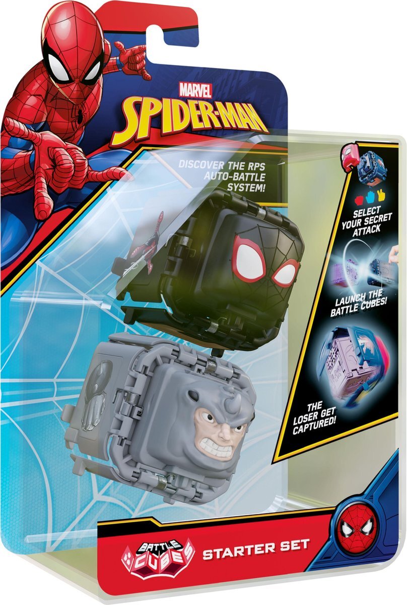 Battle Cubes Marvel Spider-Man Battle Cube - Miles Morales VS Rhino - Battle Fidget Set