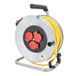 as - Schwabe 10343 Metalen Kabelhaspel met 3 Beschermende Contactcontactdozen, IP44, 230 V/16 A, 25 meter Kabellengte, Zilveren