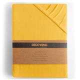 DecoKing Hoeslaken 80x200-90x200 cm 100% Gekamd Katoen Jersey Zacht Geel Amber