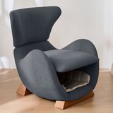 STILVORA Loungesessel - Designer in Walhai-Stijl - Ergonomisch Met Ingebouwde Dierenhol - Zithoogte 76 cm - Voorkeur voor Huisdieren - Grijs