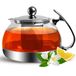 Monzana Glazen Theepot - met RVS-Filter & Infuser 9 Kops - 1.2 Liter