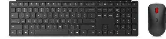 Lenovo 4X31S04814 Toetsenbord Inclusief Muis Kantoor RF-draadloos + Bluetooth Belgisch Zwart