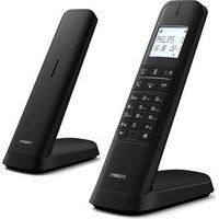 Philips M4702B/12-2 DECT draadloze telefoon, 4,6 cm (11,6 inch), LCD-display, achtergrondverlichting, Agenda 50 cijfers, handsfree, programmeerbare toetsen, HQ-geluid - zwart (compatibel: ES, door)