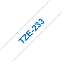 Brother TZE-233 Label Tape - Blue on White - 12mm x 8m