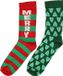 Apollo 2-Pack foute kerstsokken voor heren groen en rood